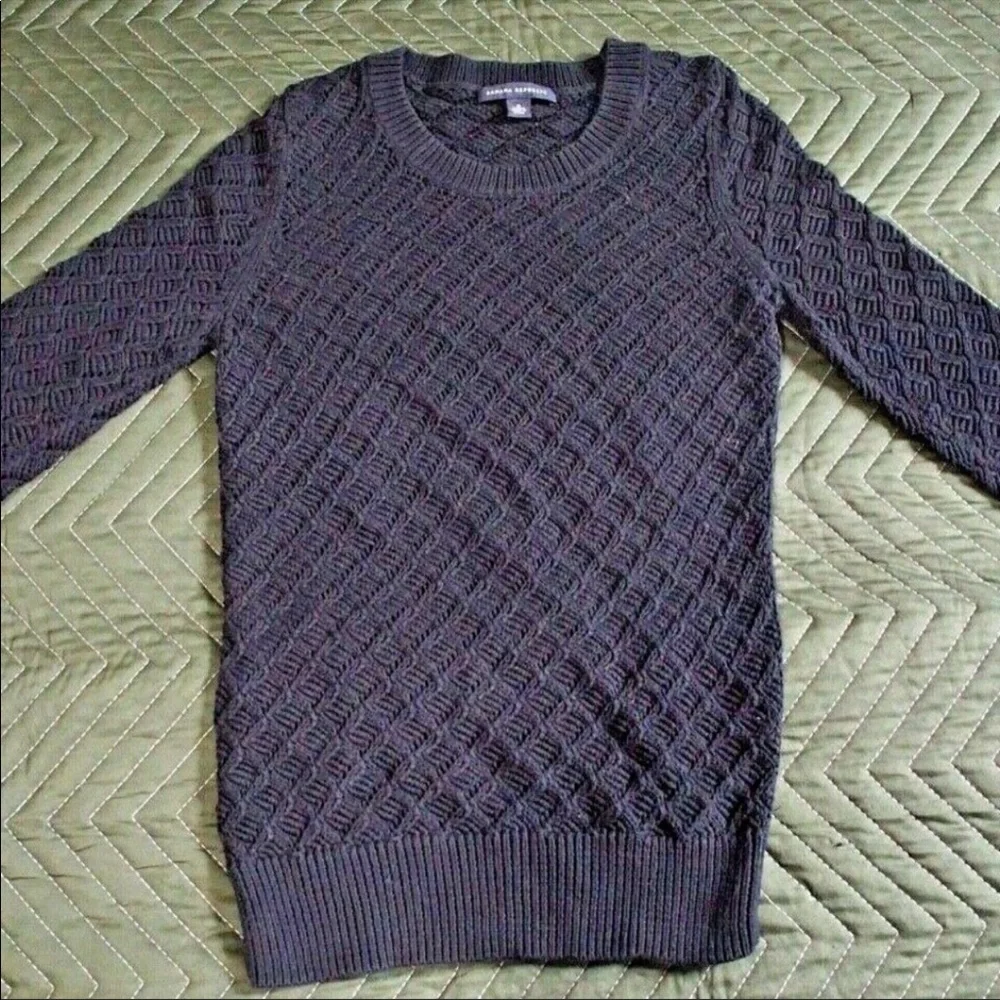 ❌SOLD❌ Banana Republic Cable Knit Woven Honeycomb Sweater - Picture 2 of 6